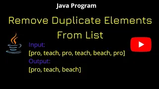 How to Remove duplicate elements from List in Java Java Program