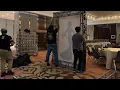 Backdrop setup behind the scenes