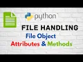 Python File Handling PT-4 1 File Object Attributes and Method Introduction CLASS 12 XII CS