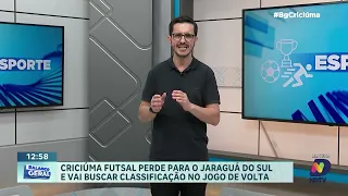 Criciúma Futsal tropeça na ida mas busca reação no jogo em Jaraguá