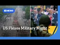 Download Lagu Trump oversees large US military parade amid No Kings protests | ABC NEWS
