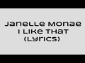 Janelle Monae - I Like That (Lyrics / Lyric Video) | ( WSOBeats.com)