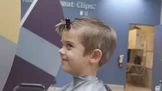 HE IS NOT SCARED HE GOT HIS DREAM HAIRCUT AT GREAT CLIPS