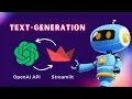 Text-Generation App with OpenAI Python API Streamlit