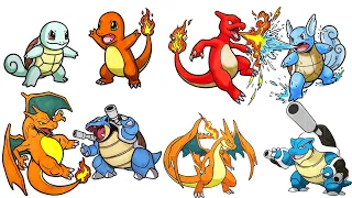 Charmander vs Squirtle complete evolution line EPIC BATTLE