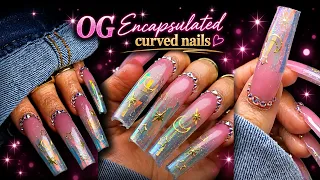 OG ENCAPSULATED CURVED NAILS Lets work on these curved nails with a Celestial twist