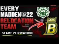 EVERY Relocation Team In Madden 22 Franchise Mode