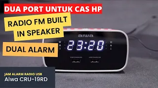 jam alarm plus radio fm dual usb charging port bisa cas hp 