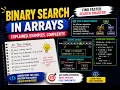 Lecture 12 Binary Search Arrays With Explained Algorithm Examples Complexity Analysis DSA
