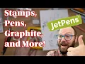 JetPens Smear-Proof 4B Lead Stamps pouches and a fancy pen