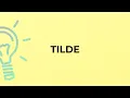 What is the meaning of the word TILDE