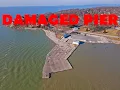 Drone of Catawba Island Pier BUSTED UP on Lake Erie