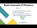 Basic Concepts of Polymers Part-1 UG PaathShaala