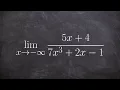 Learn how to evaluate a limit at infinity