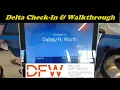 Dallas Forth Worth DFW Airport - Delta Check In Walk to Gate
