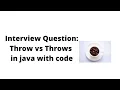 Difference Between throw and throws in Java Exception Handling in Java Kant Academy