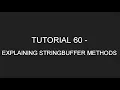 Java Programming Tutorial 60 - Explanation of StringBuffer Methods in English