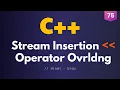 75 - Stream Insertion cout Operator Overloading in C Urdu Hindi