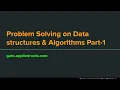 Live on 26th August Problem Solving Data Structures Algorithms - Part 1 Problem solving