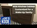 IKEA Kitchen Cabinet Customized for a Make up Vanity in a Bathroom