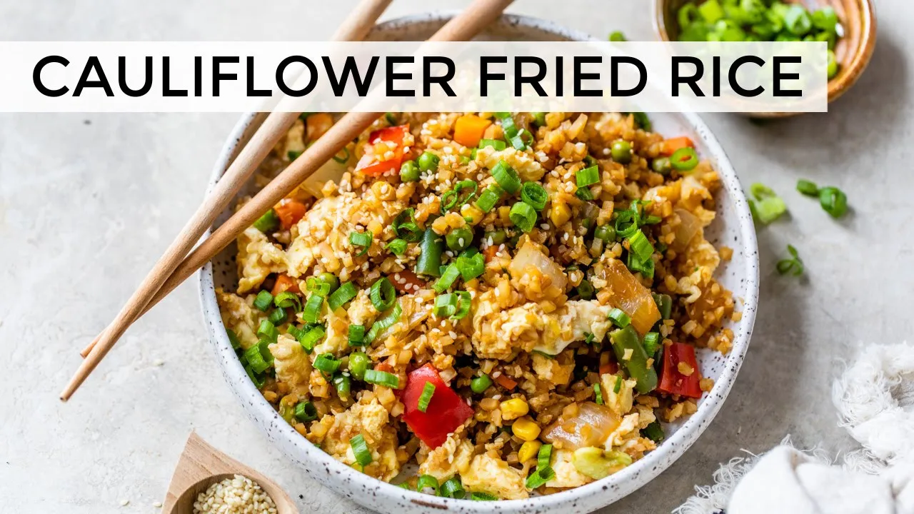 CAULIFLOWER FRIED RICE  quick, easy, low-carb dinner recipe