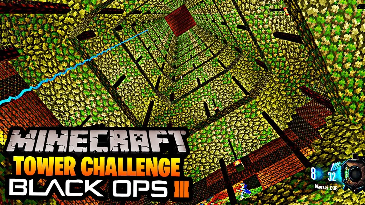 DÚVIDO VOCÊ NÃO RIR COM ESSE VÍDEO!!! - Custom Zombies BO3 Minecraft Tower Challenge