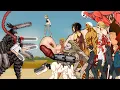 Devil Chainsaw Man vs All TItan Shifters Makima Aki Power Gun Devil Fox Devil Katana Man