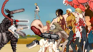 devil chainsaw man vs all titan shifters makima aki power gun devil fox devil katana man 
