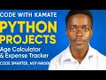 Python Projects for Beginners Age Calculator Expense Tracker Learn Variables Input Math