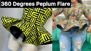 how to cut and sew a 360 degrees peplum flare with crinoline to stand 