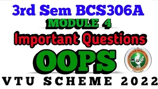 3rd SEM OOPS Module 4 Important Questions BCS306A