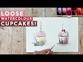 Easy Watercolour Cupcakes for Brilliant Birt ay Cards