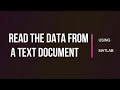 Read the Data from Text Document using MATLAB