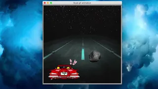 Easy road dodger game with Python 3 and Turtle playing with simple background and gif animation
