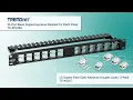 24-Port Blank Angled Keystone Shielded 1U Patch Panel TC-KP24SA ft Fiber Coupler Jacks TC-K05LC