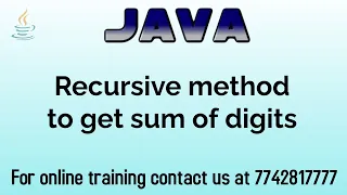 java recursive function to get sum of digits of integer