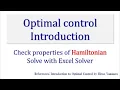 Introduction to Optimal Control Solved by Excel Solver Application method to minimization problem