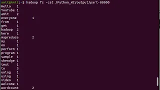 Basic word count using map reduce in Hadoop in English