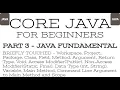 Part 3 - Java-Fundamentals-Workspace Project Package Class Main Method Field Variable Public Static