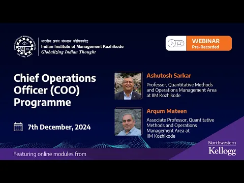 Online Webinar on IIM Lucknow’s Chief Executive Officer (CEO) Programme | 7th December 2024