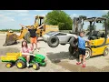 Download Lagu Playing with New Trucks and Tractors in the Mud Compilation | Tractors for kids