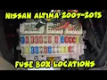 Nissan Altima 2007 to 2013 Fuse Box Locations