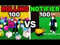 100 Fruit Rolls vs 100 Fruit Notifiers Comparision Blox Fruits