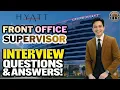 Front Office Supervisor Interview at 5-Star Hotel