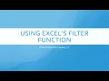 Excel 365 Filter Function
