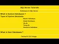 Types of databases in SQL Server SQL Tutorials Part 3