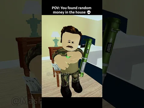 When you found random money in the house💀 #roblox #shorts #robloxanimation #usa