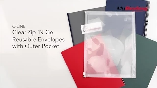C-Line Clear Zip N Go Reusable Envelope with Outer Pocket