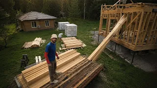We Built a Massive Wooden House From Scratch the forest