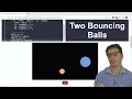 two bouncing balls Animating Shapes PyAngelo